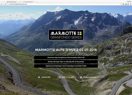 Bildschirmfoto der Marmotte-Website mit einer Passstraße im Hochgebirge