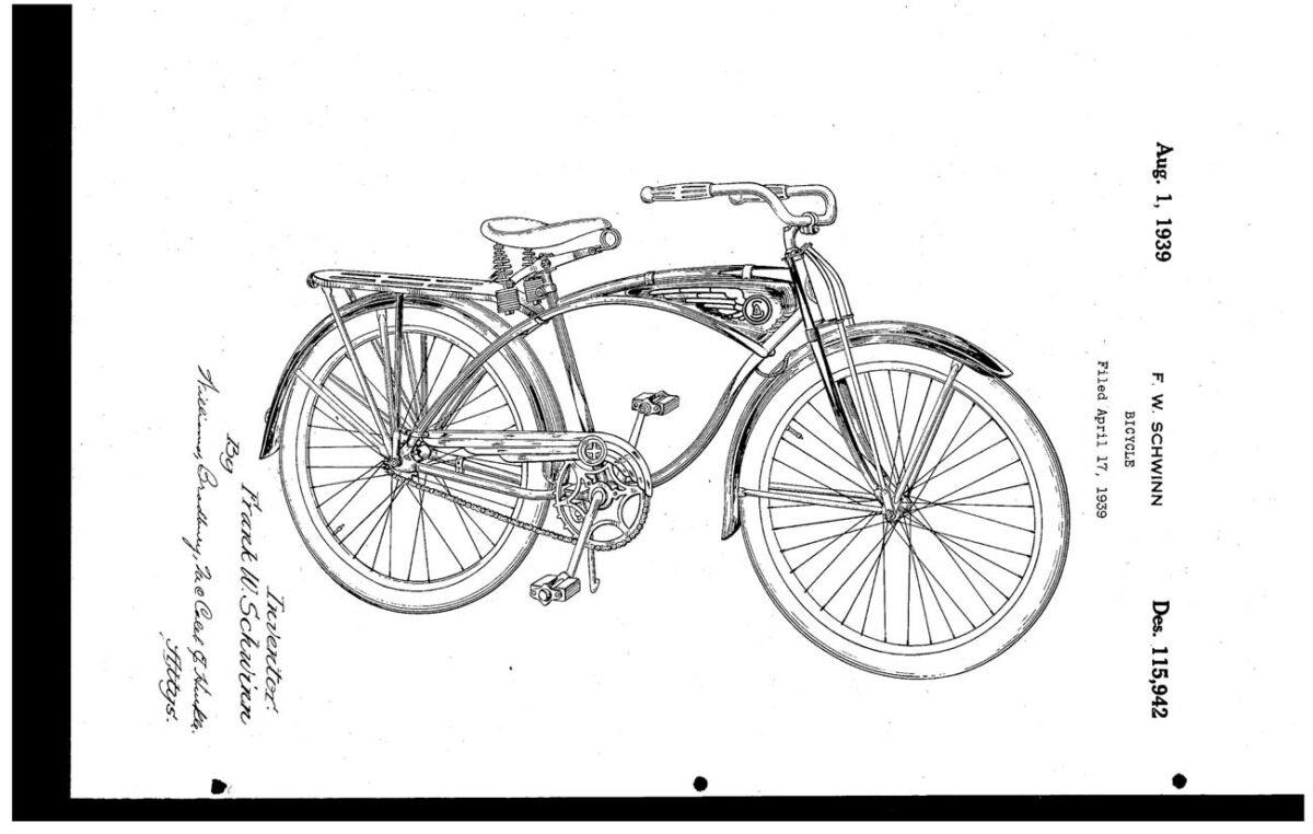 Schwinn US-Patent 115,942 von 1939 (public domain)