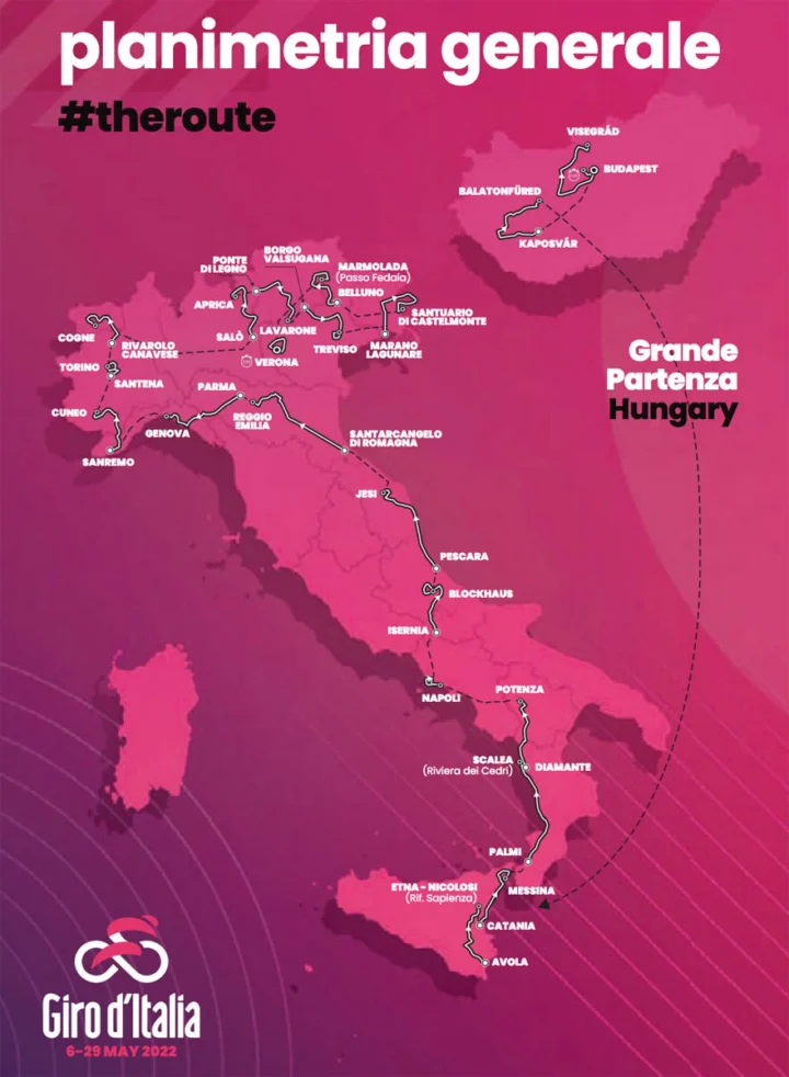 Die Route vom 105. Giro d’Italia 2022 bei at Fahrräder in Lübeck