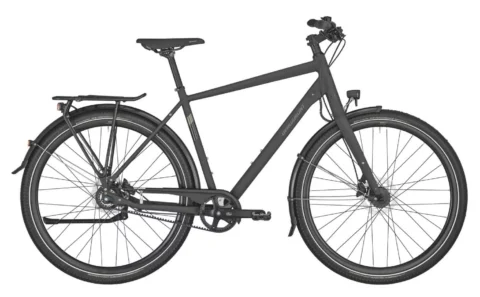 Das Bergamont Vitess 8 „N8 Belt Gent“ in Mattschwarz, freigestellt von der Seite