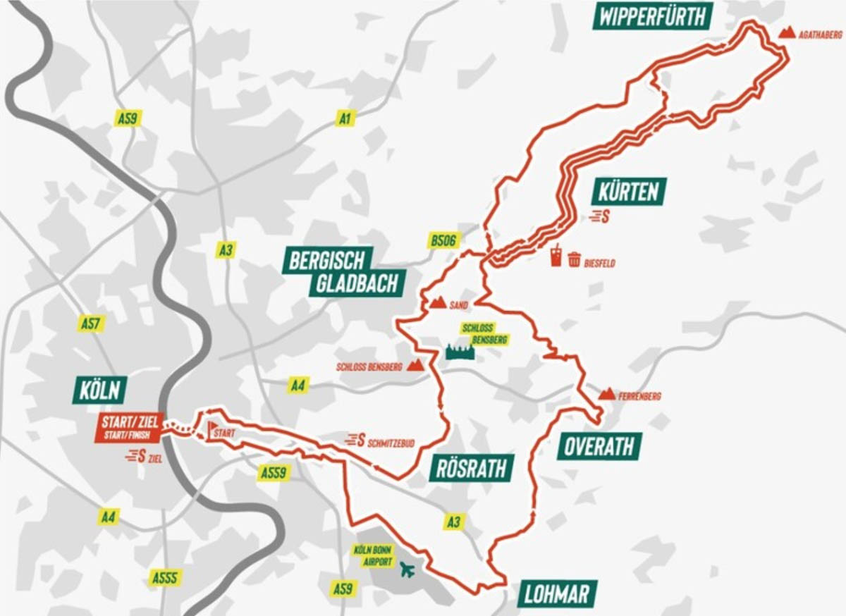 Rund um Köln 2025: kurze Strecke, sprintergenehm, bei at Fahrräder deinem Fahrradladen in Lübeck - Bild: Veranstalter (https://www.rundumkoeln.de/)