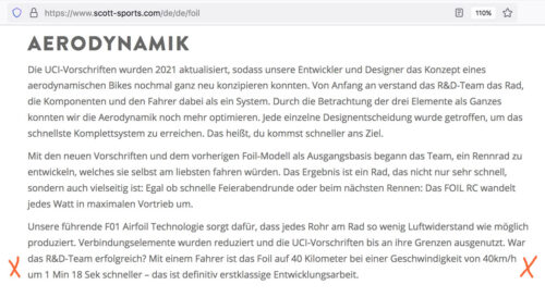 Aero-Bike Rennrad Scott Foil RC 20 - bei at Fahrräder in Lübeck, deinem Fahrradladen mit Liebe zum Rennrad und Radsport mit eigener Fahrradwerkstatt, getestet. Und es ist ja noch viel schneller! (Bild © Scott Bikes)